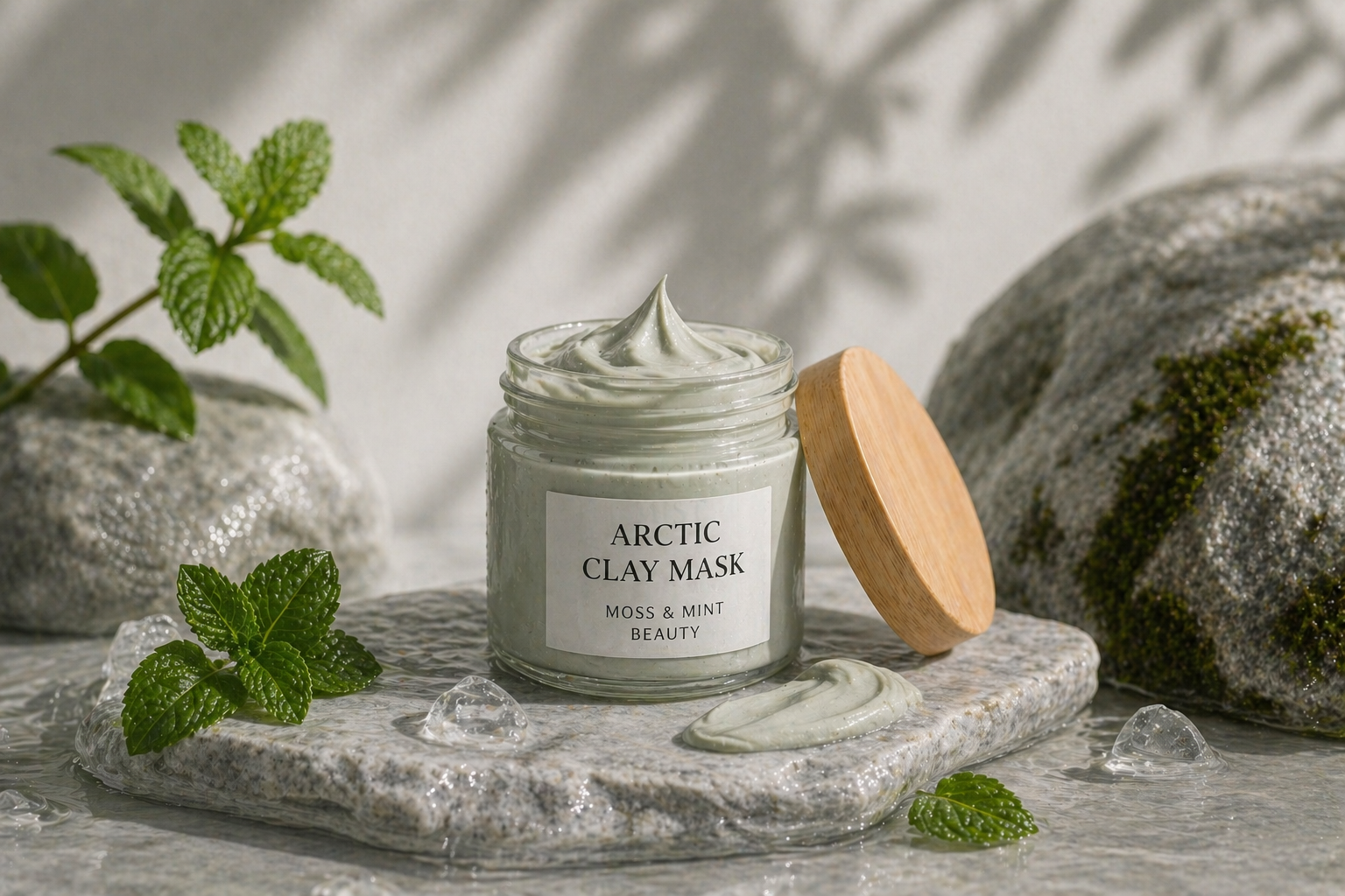 Misty green botanical atmosphere inspired by fresh air