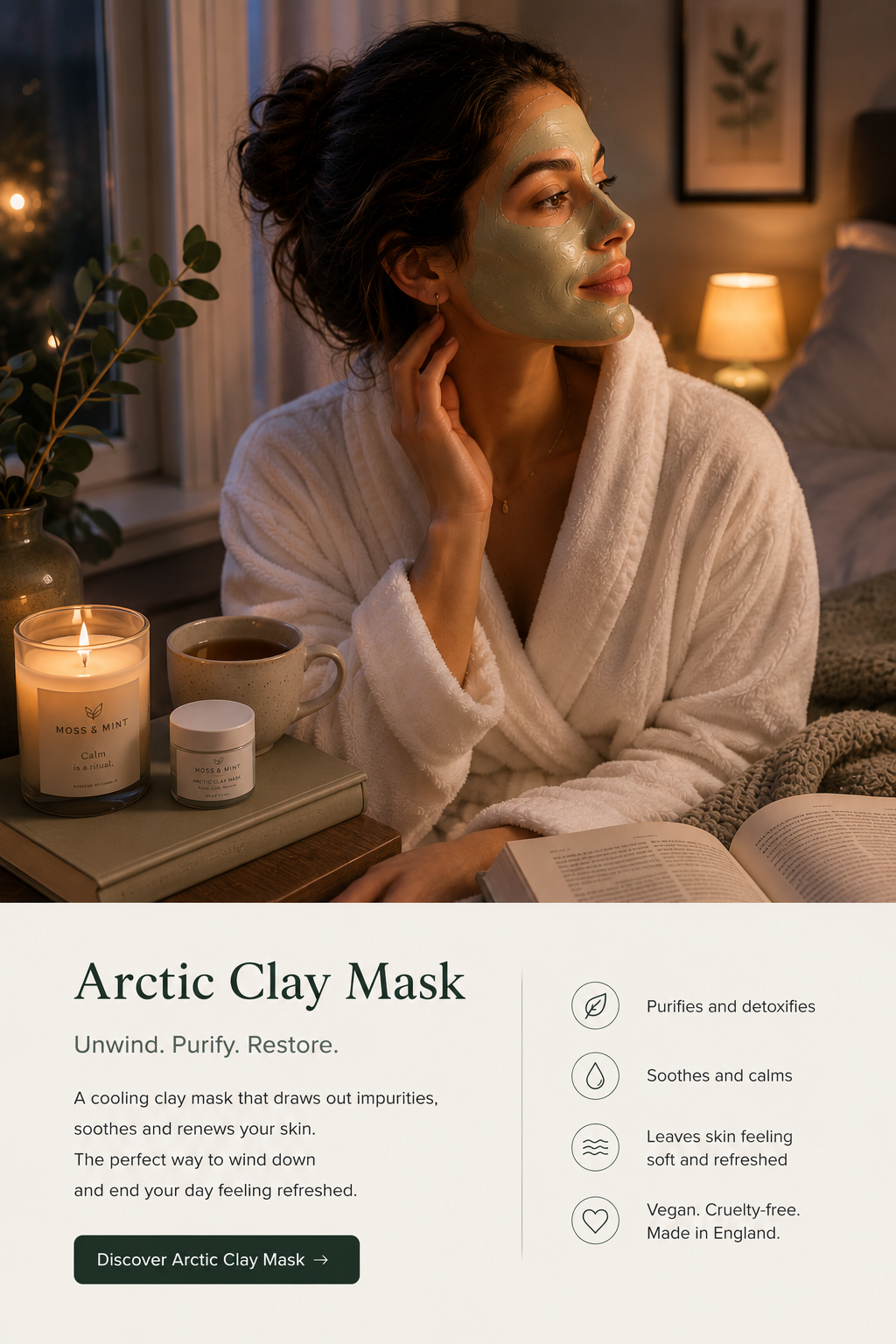 Misty green botanical atmosphere inspired by fresh air
