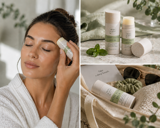 Lifestyle – temple
Woman applying Frost Flow Balm to temple for cooling sensory reset